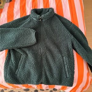 Athleta Green Sherpa Jacket